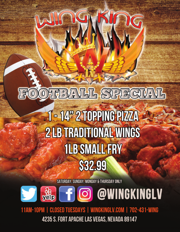 Football Specials from Wing King of Las Vegas